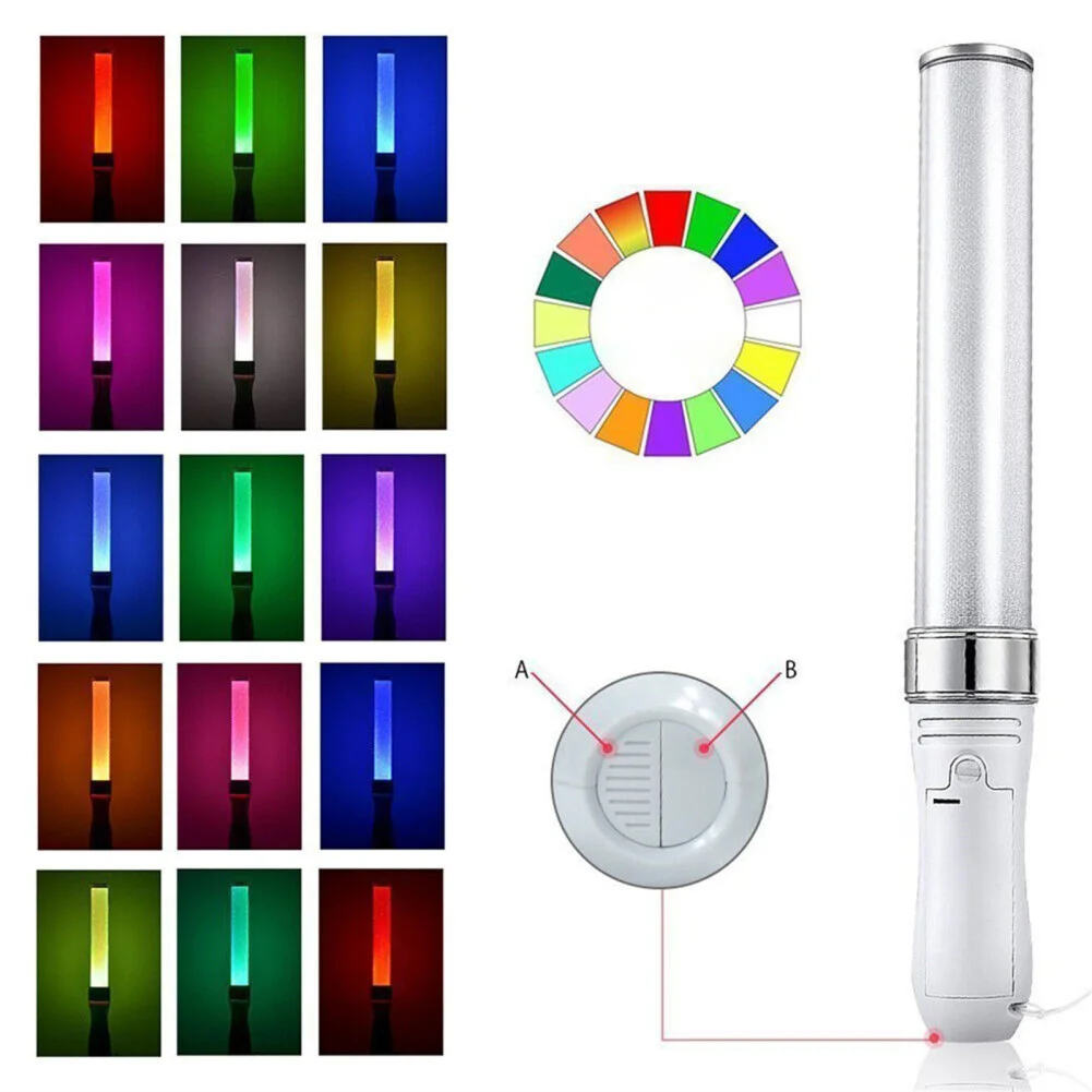 

25cm LED Glow Sticks 15 Colors Change Battery Powered Concert Atmosphere Light Stick Party Supplies Great Gift For Fans