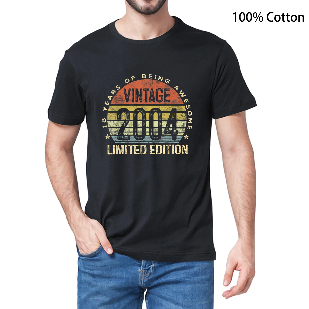Unisex 100% Cotton 18 Year Old Gifts Vintage 2004 Limited Edition 18th Birthday Men's Novelty T-Shirt Women Casual Harajuku Tee
Unisex 100% Cotton 18 Year Old Gifts Vintage 2004 Limited Edition 18th Birthday Men's Novelty T-Shirt Women Casual Harajuku Tee