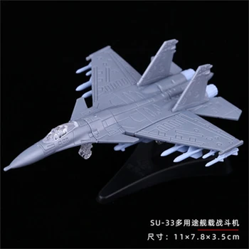 Su-33 캐리어 기반 전투기 조립 항공기, 미니 플라스틱 군사 모델 퍼즐 빌딩 블록, 어린이 장난감 선물, 1:165 체중계
