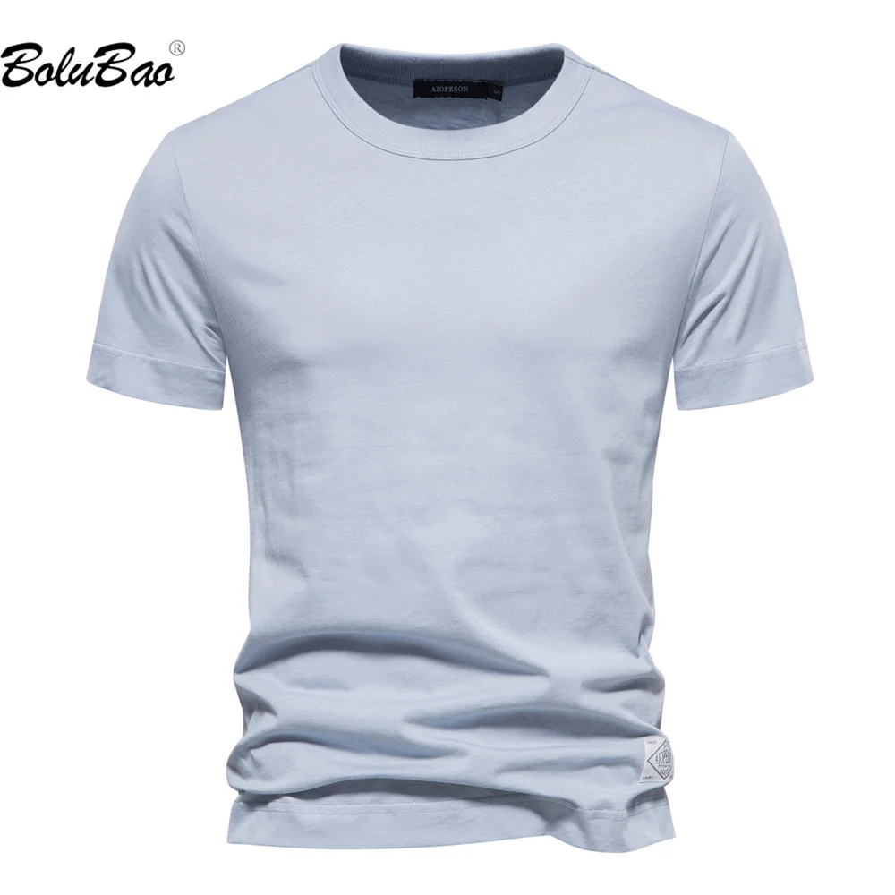 

BOLUBAO 2023 Повседневная мужская футболка из чистого хлопка, дышащая тонкая футболка с коротким рукавом высокого качества