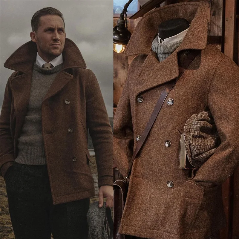 Brown Wool Men Overcoat Winter Thick Men Suit Blazer Formal Double Breast Coat Office Business Custom Made Jacket Kingcoat
Brown Wool Men Overcoat Winter Thick Men Suit Blazer Formal Double Breast Coat Office Business Custom Made Jacket Kingcoat