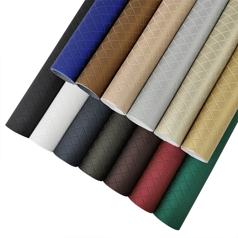 

30x135cm Matte Diamond Embossed Faux Leather Fabric Soft Backing Leatherette Sheets for Upholstery Sofa Mat Phone Case Car Seat