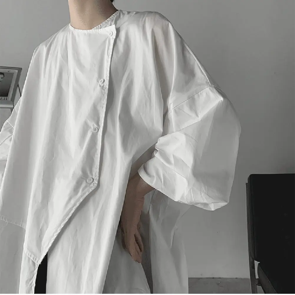 Tops Male Shirt Mens Three-quarter Sleeve Vintage Button Irregular Japanese Style Loose Non Stretch Streetwear
Tops Male Shirt Mens Three-quarter Sleeve Vintage Button Irregular Japanese Style Loose Non Stretch Streetwear