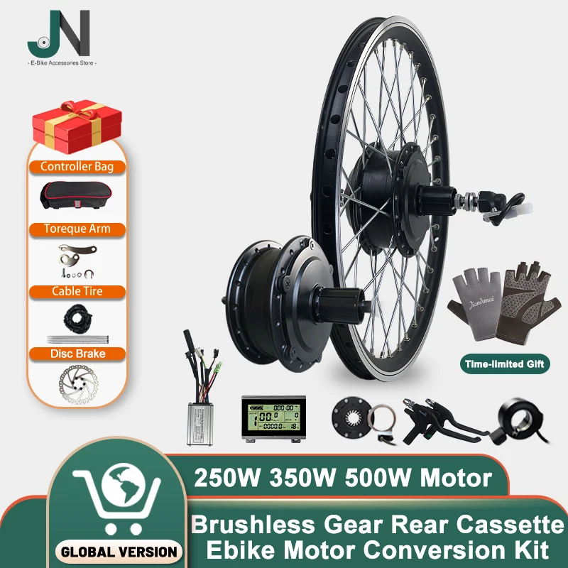 Gear Rear Cassette Ebike Motor Conversion Kit with KT Controller Display Throttle Ebrake PAS Use for Electric Scooter Bicycle
Gear Rear Cassette Ebike Motor Conversion Kit with KT Controller Display Throttle Ebrake PAS Use for Electric Scooter Bicycle