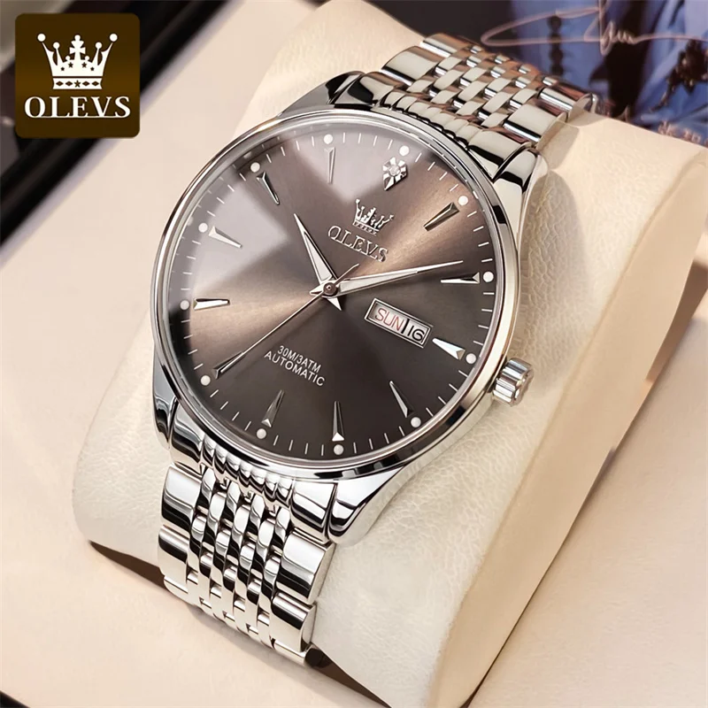 OLEVS Watch For Men Grey Automatic Mechanical Wristwatch Stainless Steel Fashion Luminous Date Luxury Men Watches Montre Homme
OLEVS Watch For Men Grey Automatic Mechanical Wristwatch Stainless Steel Fashion Luminous Date Luxury Men Watches Montre Homme
