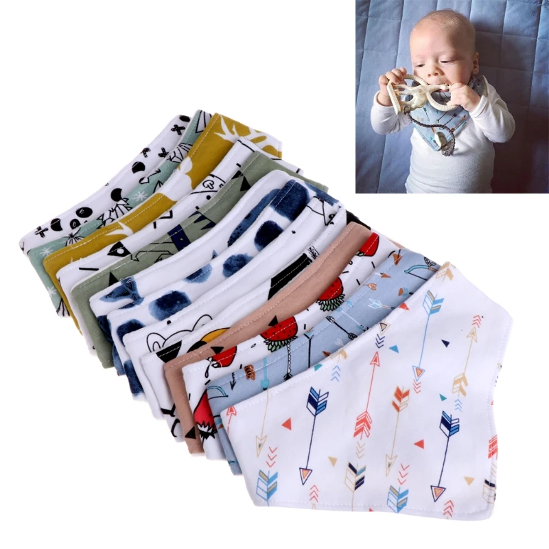 

Infant Baby Unisex Bibs Feeding Saliva Towel Dribble for Triangle Bandana for He