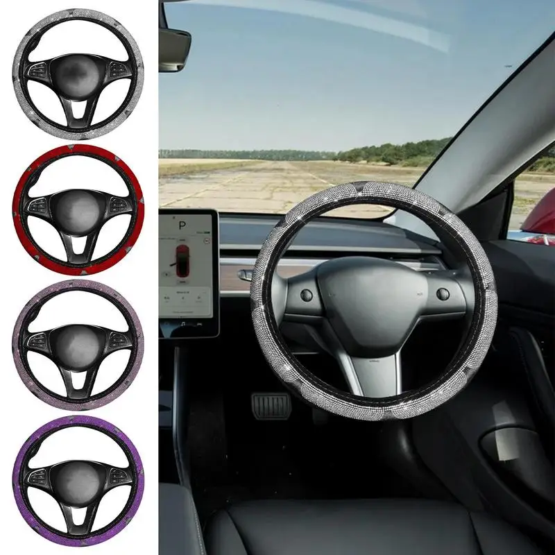 Carbon Fiber Car Steering Wheel Cover Rhinestones Blingbling Crystal Set Steering Wheel Protector Auto Styling Car Accessories
Carbon Fiber Car Steering Wheel Cover Rhinestones Blingbling Crystal Set Steering Wheel Protector Auto Styling Car Accessories