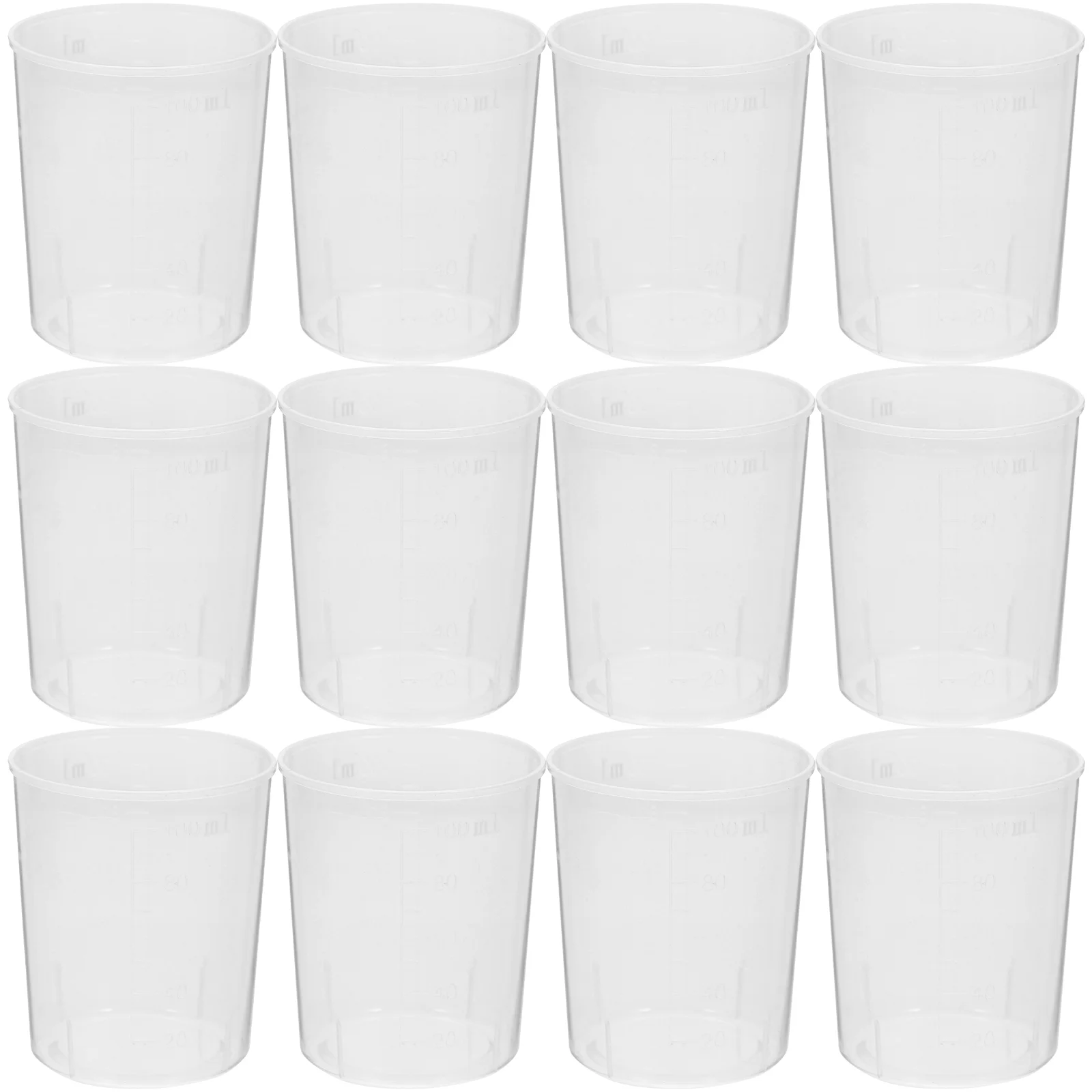 

50Pcs Graduated Cups 100ML Measuring Cup Transparent Scale Graduated Cup Epoxy Measurement Tool for Resin Stain
