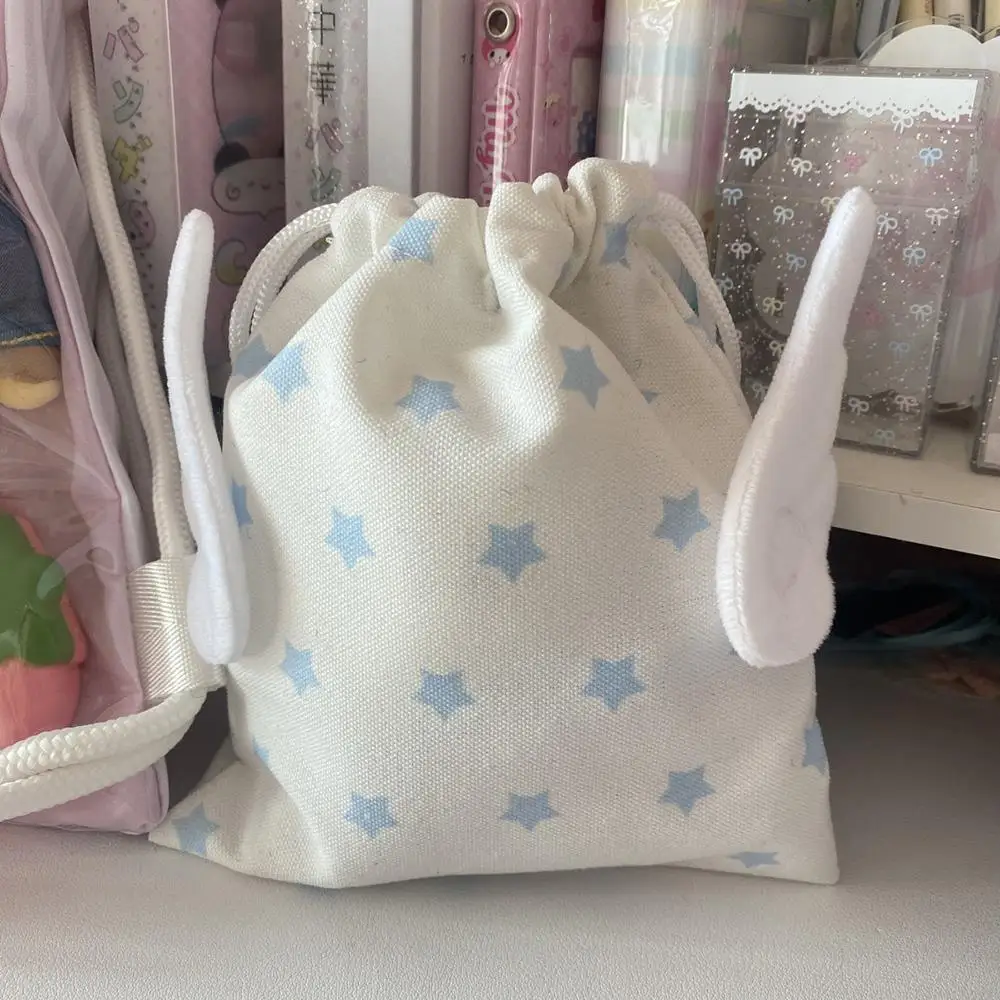 Korean INS Wing Stars Design Drawstring Storage Bag Portable Canvas Bundle Pocket Dustproof Stationery Storage Bag Organizer Bag Korean INS Wing Stars Design Drawstring Storage Bag Portable Canvas Bundle Pocket Dustproof Stationery Storage Bag Organizer Bag