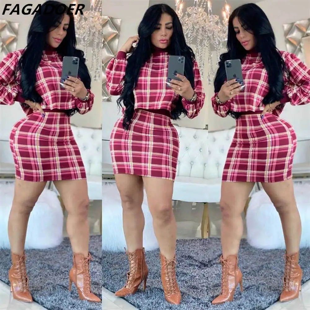 FAGADOER Fashion Streetwear Plaid Print Two Piece Sets Women Round Neck Long Sleelve Crop Top And Mini Skirts Outfits Fall 2022
FAGADOER Fashion Streetwear Plaid Print Two Piece Sets Women Round Neck Long Sleelve Crop Top And Mini Skirts Outfits Fall 2022