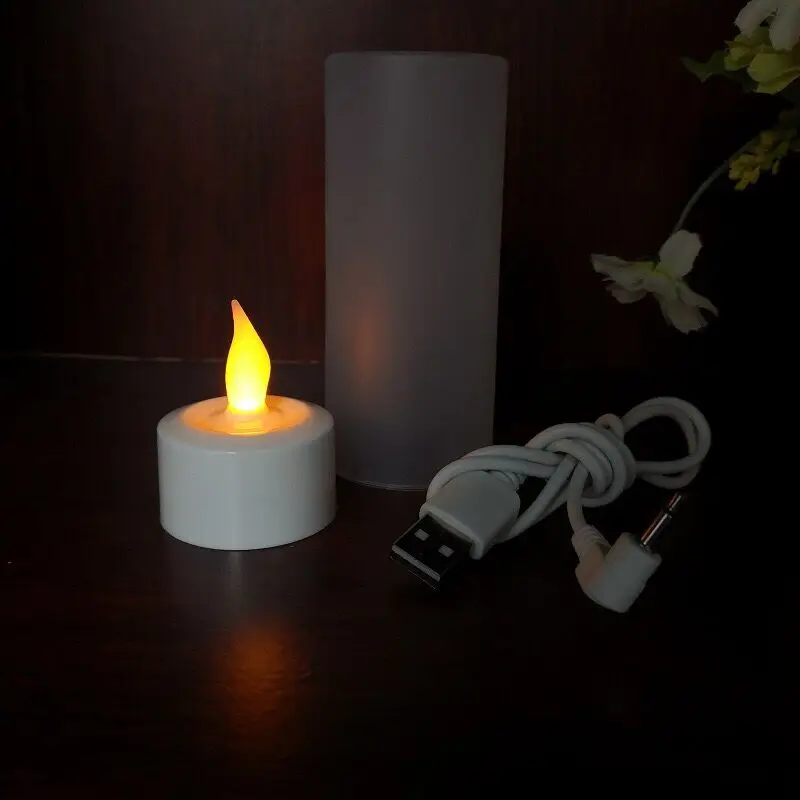 

2 шт. USB Перезаряжаемые электронный бужи декоративные чай светильник Led лампы в форме свечи лампы хорошее Рождество свадьбу и Рождество вечерние Декор-желтого цвета