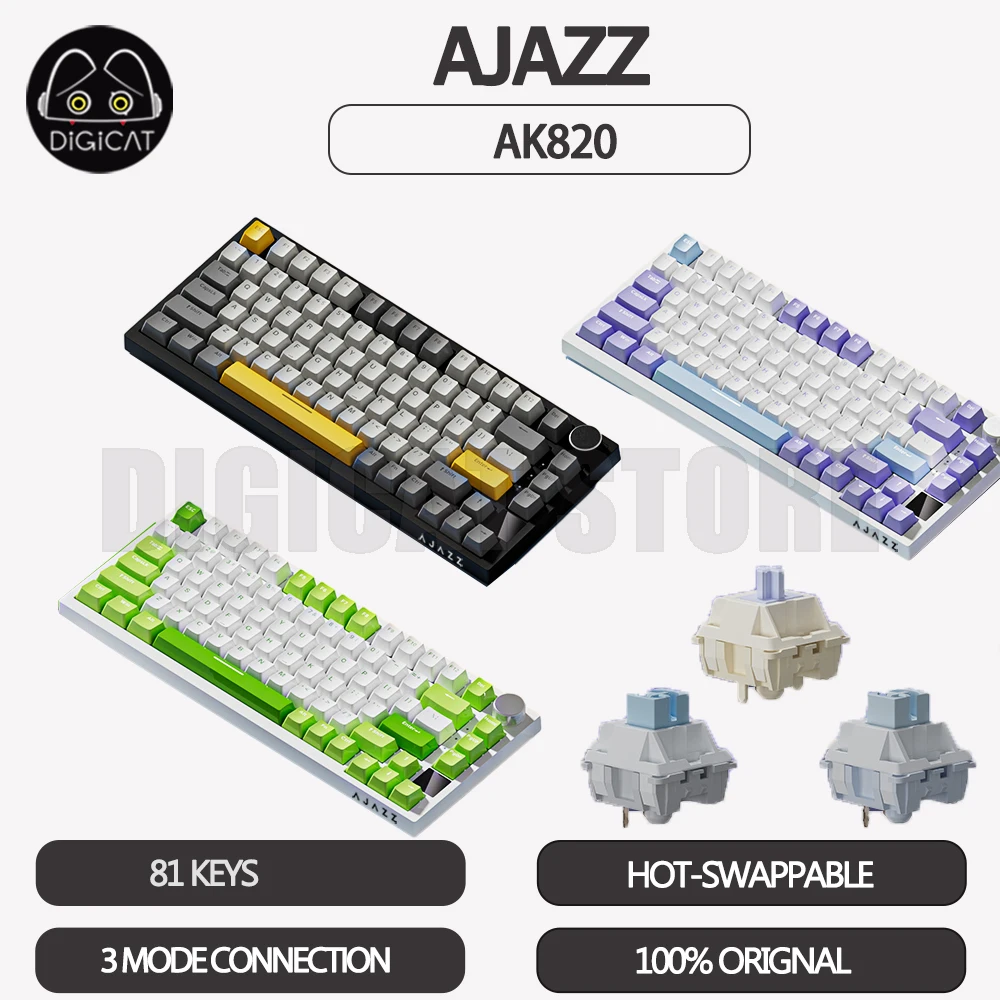 Ajazz AK820 Mechanical Gaming Keyboard 3 Mode USB/2.4G/Bluetooth Wireless Keyboard RGB Backlight Hot Swap Gamer Keyboard Gifts
Ajazz AK820 Mechanical Gaming Keyboard 3 Mode USB/2.4G/Bluetooth Wireless Keyboard RGB Backlight Hot Swap Gamer Keyboard Gifts