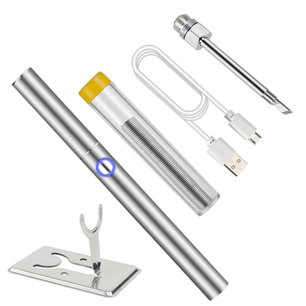 USB Rechargeable Soldering Iron Pen Kit Portable and Lightweight Stainless Steel Case 20W Output Short Circuit Protection
USB Rechargeable Soldering Iron Pen Kit Portable and Lightweight Stainless Steel Case 20W Output Short Circuit Protection