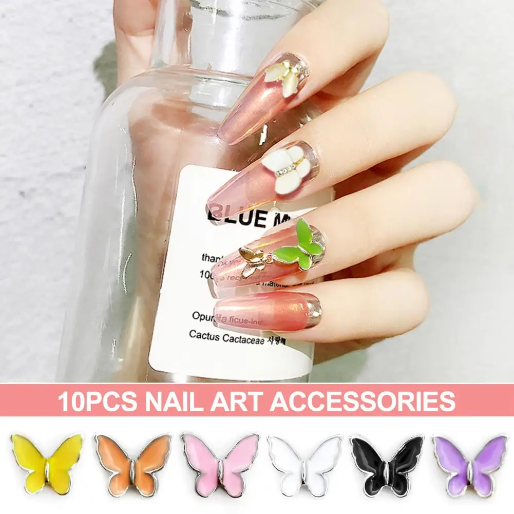 

Silver Nail Jewelry Vibrant 3d Butterfly Nail Charms Stunning Resin Ornaments for Diy Crafts Manicures Phone Case for Women