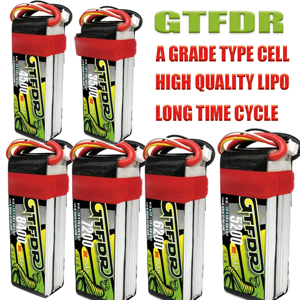 GTFDR 11,1 В 22,2 в 3S 6S литий-полимерный аккумулятор 8400 мАч 7200 мАч 6200 мАч 5200 мАч 4500 мАч 3500 мАч 1/8 1/10 багги Грузовик Радиоуправляемый автомобиль FPV
GTFDR 11,1 В 22,2 в 3S 6S литий-полимерный аккумулятор 8400 мАч 7200 мАч 6200 мАч 5200 мАч 4500 мАч 3500 мАч 1/8 1/10 багги Грузовик Радиоуправляемый автомобиль FPV