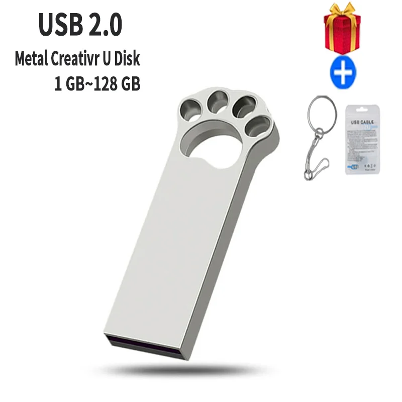 

High-Speed USB 2.0 64GB 32GB 16GB 8GB 4GB pen drive флешка flash drive waterproof silver u disk memoria cel usb stick gift