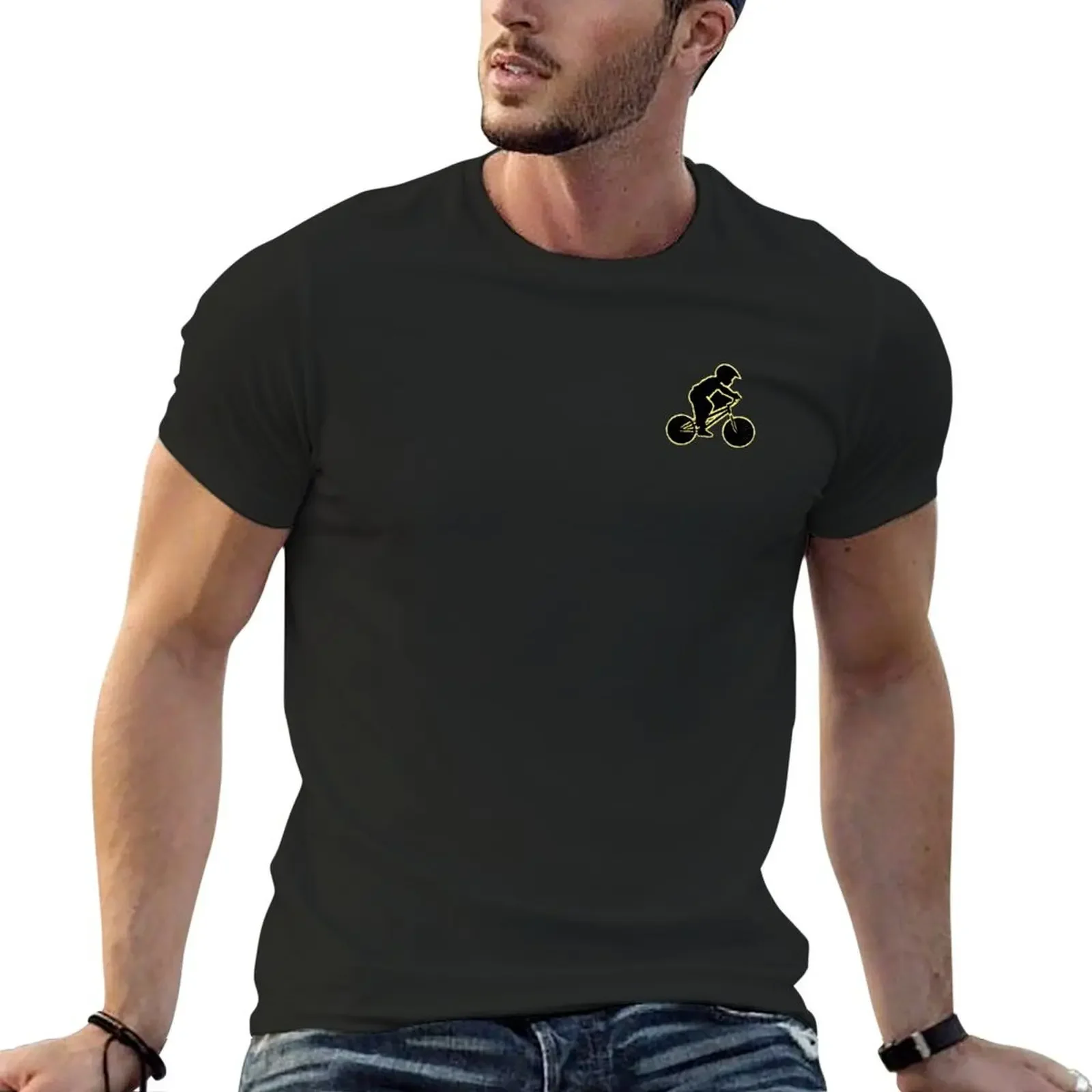 

The BMX Biker gold T-shirt new edition vintage clothes heavyweight t shirts for men