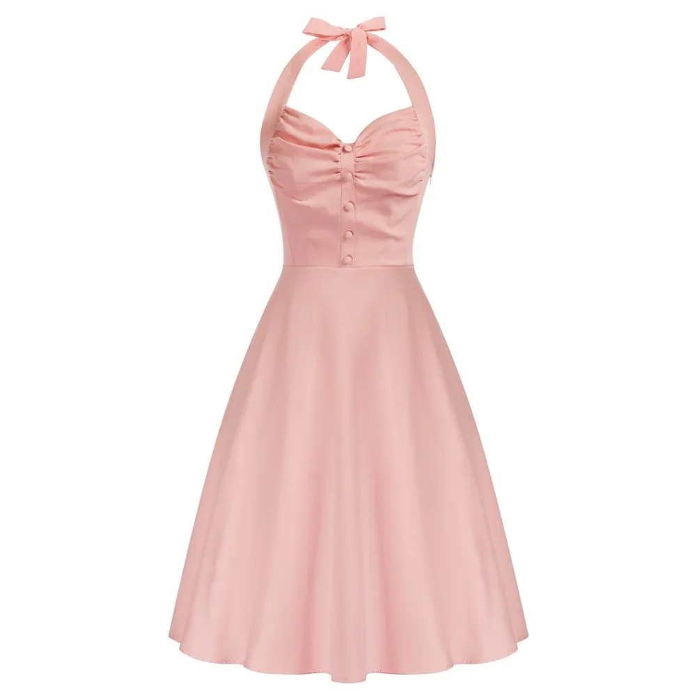 BP Women 1950s Vintage Ruched Swing Dress Cross Back/Halter V-Neck A-Line Dress Wedding Guest Sweetheart Neck Rockabilly Dresses
BP Women 1950s Vintage Ruched Swing Dress Cross Back/Halter V-Neck A-Line Dress Wedding Guest Sweetheart Neck Rockabilly Dresses