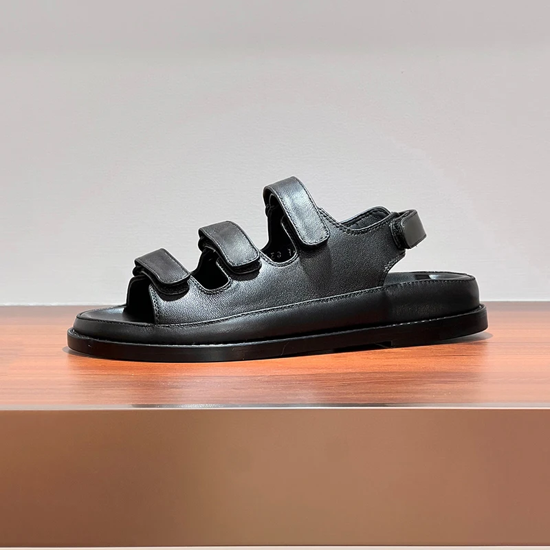Fashion New Female Sandals Summer One Strap Design Upper Open Toe Platform Sandals Real Leather Material Round Head Women Shoes 
Fashion New Female Sandals Summer One Strap Design Upper Open Toe Platform Sandals Real Leather Material Round Head Women Shoes