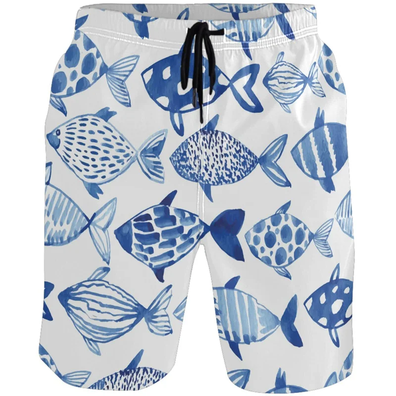 

3d Print Bear Fish Leopard Beach Shorts Men Casual Sports Surfing Board Shorts Quick Dry Swimsuits Swim Trunks Short Pants