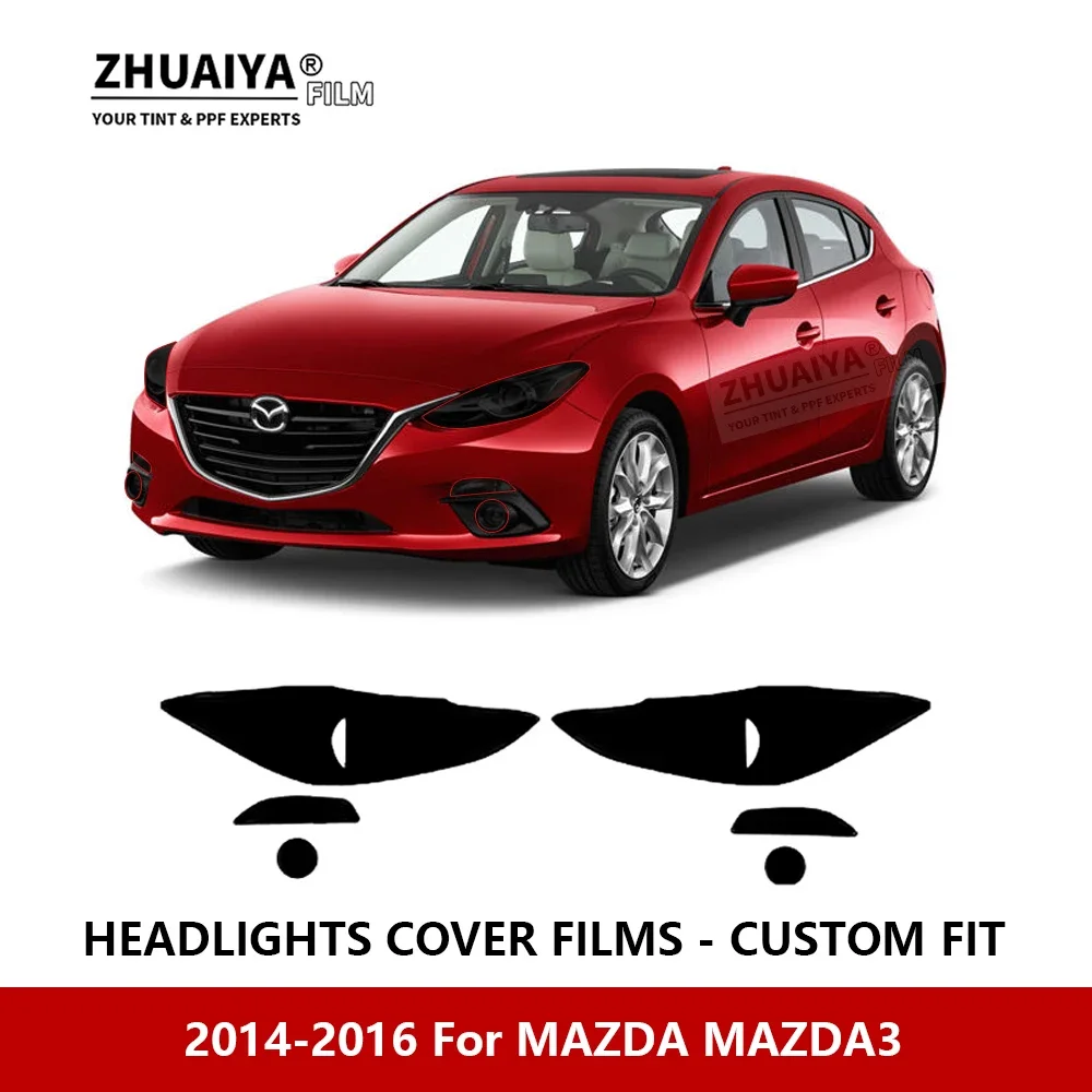 

Для MAZDA MAZDA3 2014-2016 Автомобильная внешняя фара против царапин PPF предварительно отрезанная Защитная пленка для ремонта автомобильные наклейки аксессуары