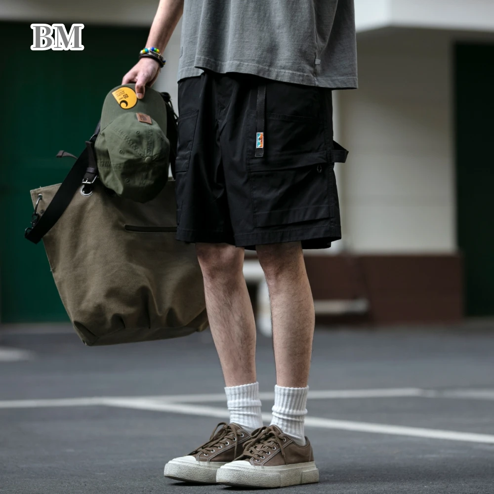 

Легкие дышащие функциональные шорты-карго в японском стиле для улицы, Мужская одежда, летняя уличная одежда, быстросохнущие баскетбольные брюки