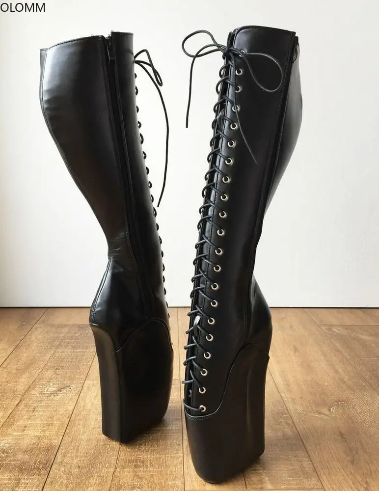 Womens 18cm High Heels Knee High Boots Lace Up Heelless Ballet Boots Shoes Clubs
Womens 18cm High Heels Knee High Boots Lace Up Heelless Ballet Boots Shoes Clubs