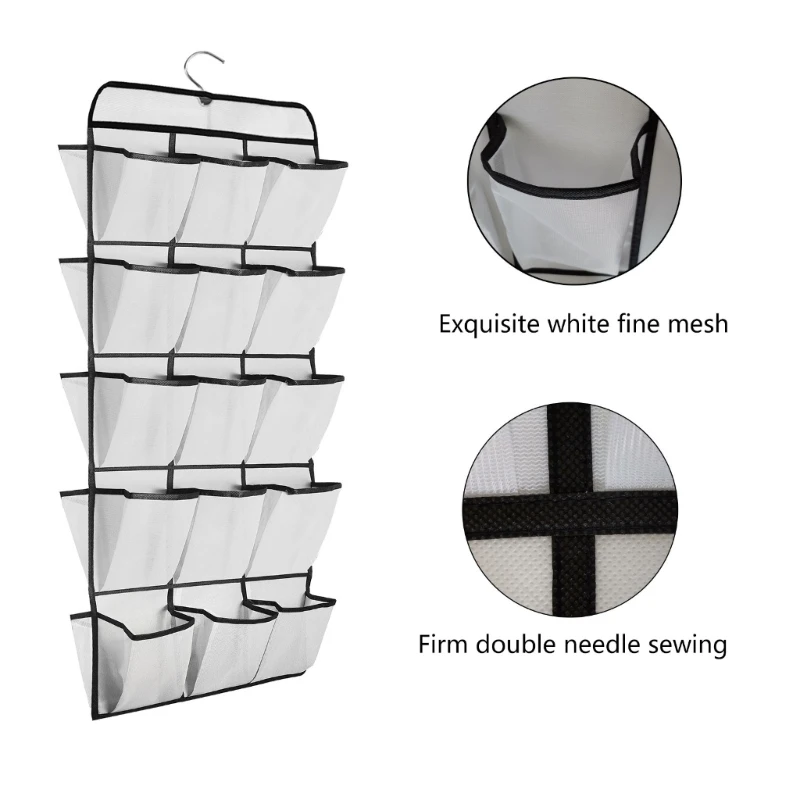 Convenient Closet Hanging Storage Bag Double-sided Underwear Organizers Case Hanger Hook with 30 Pocket for Wardrobe
Convenient Closet Hanging Storage Bag Double-sided Underwear Organizers Case Hanger Hook with 30 Pocket for Wardrobe