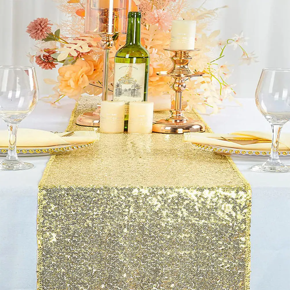 

Glitter Net Table Runners Wedding Decoration Sequin Christmas Birthday Baby Shower Party Decor Sparkly Sequin Table Runners