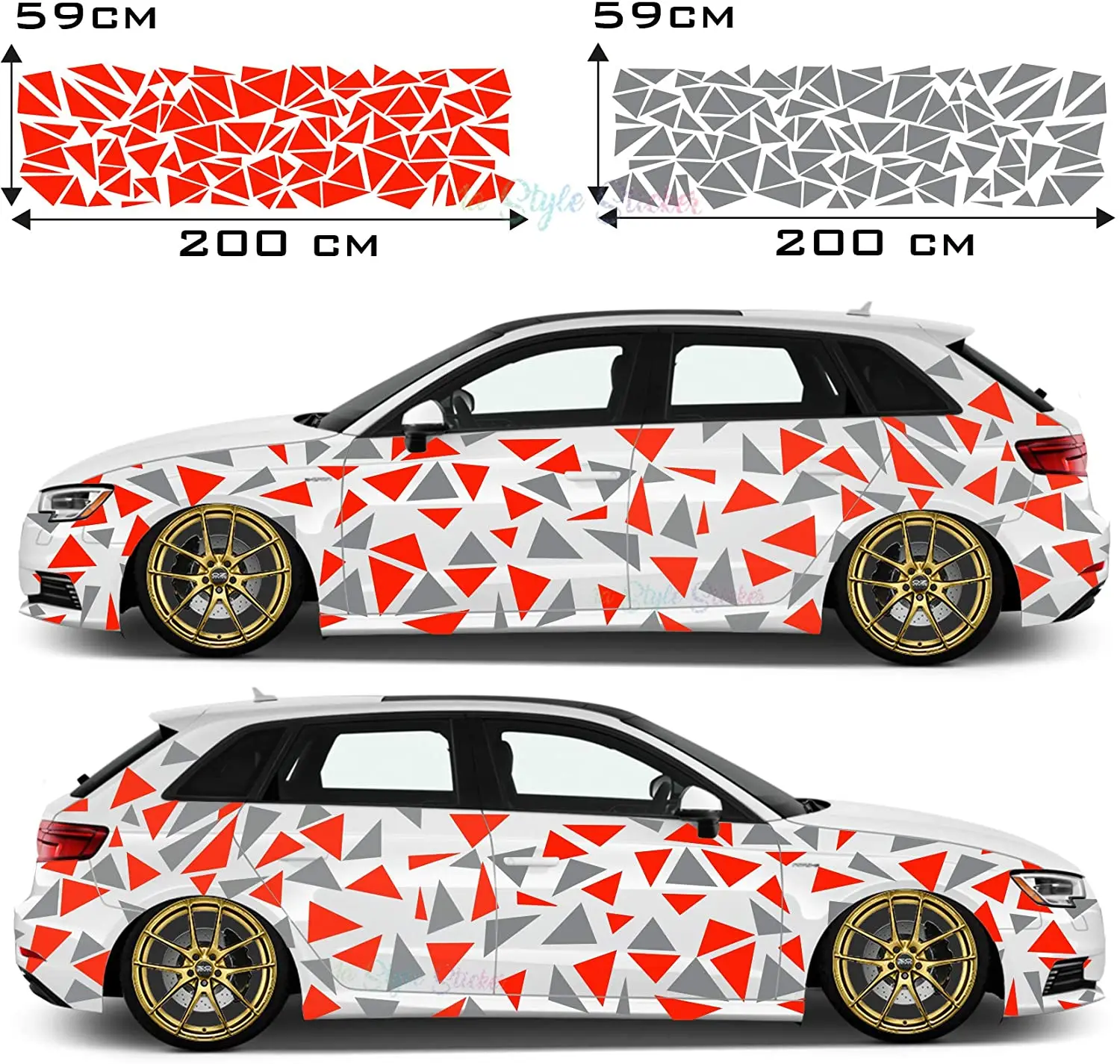 

Car triangles car sticker sticker side car car tattoo colored camouflage look camo sticker pack of camouflage style side decals