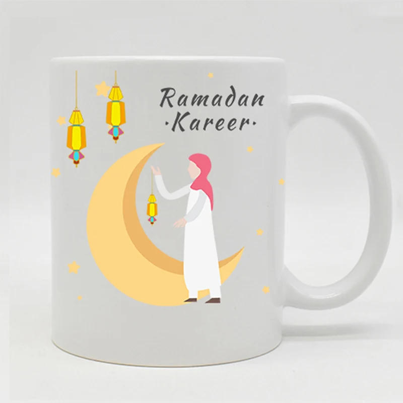 White Mubarak-Happy Eid Blessing After Ramadan Islamic Muslim Holidays crescent ceramic ramadan mugs
White Mubarak-Happy Eid Blessing After Ramadan Islamic Muslim Holidays crescent ceramic ramadan mugs