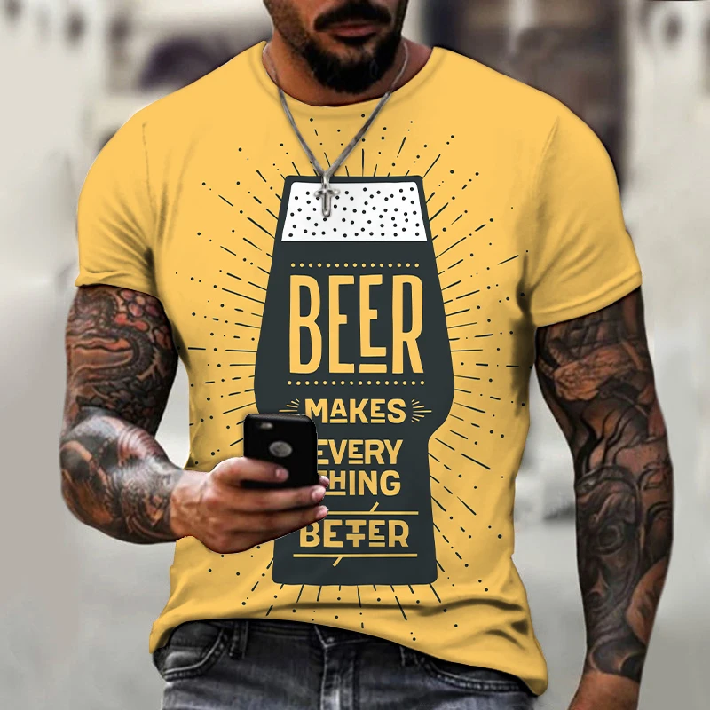 Men's T-shirts Oversized Beer Pattern Funny Hip Hop Breathable Harajuku Cool Clothes Short Sleeve Style Casual Tops 3D Print
Men's T-shirts Oversized Beer Pattern Funny Hip Hop Breathable Harajuku Cool Clothes Short Sleeve Style Casual Tops 3D Print