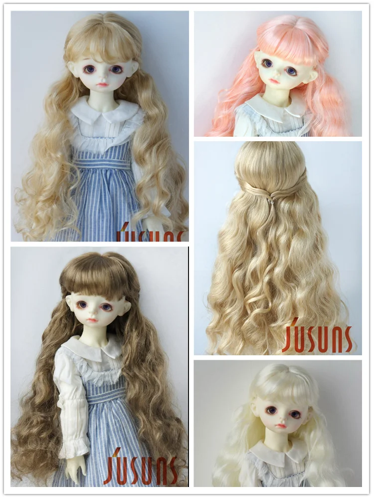 

JD417 1/8 1/6 1/4 1/3 Curly BJD Synthetic Mohair Wig OB11 YOSD MSD SD Blythe From Size 5-6inch to 9-10inch Doll Hair Accessories