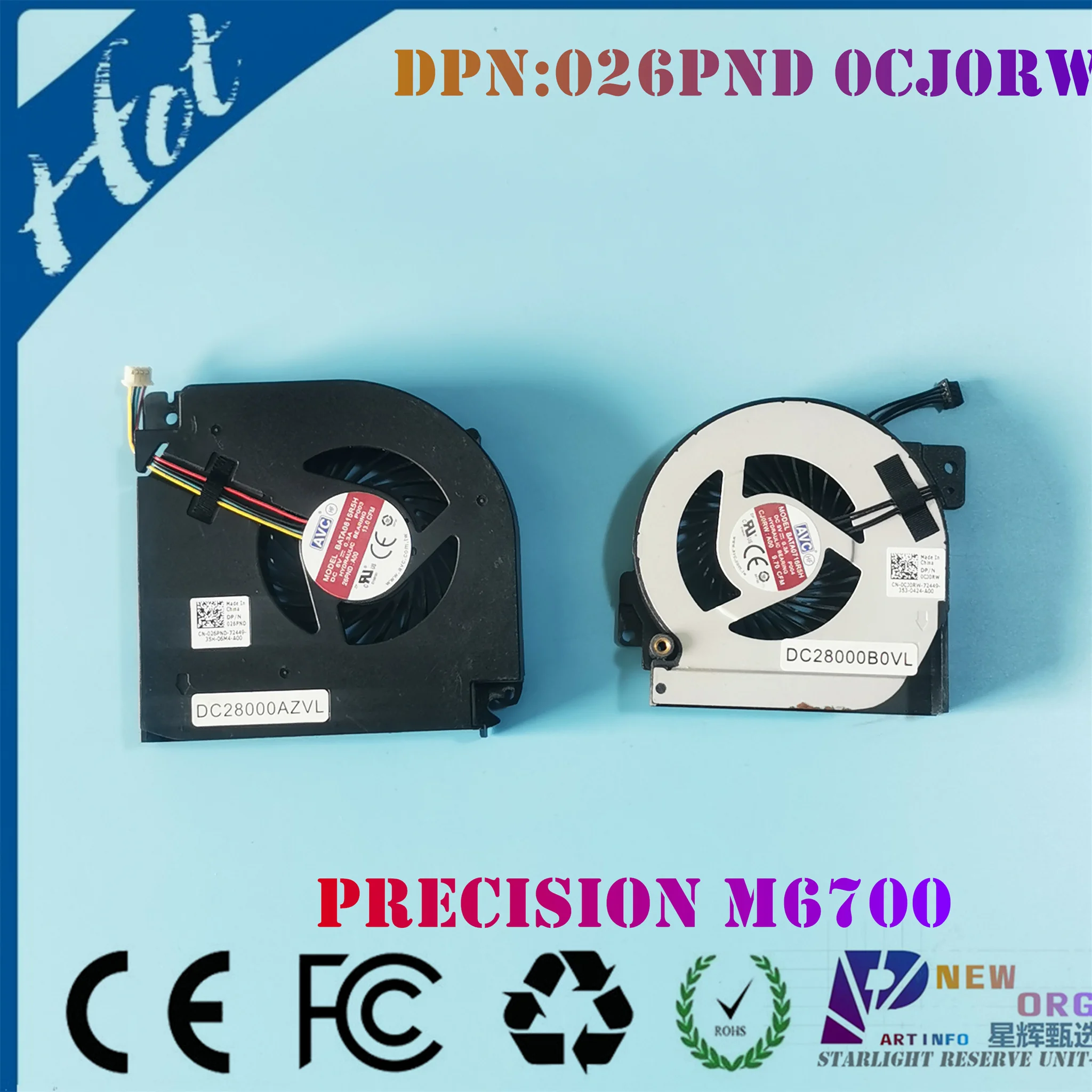 Laptop Heatsink cooling Fan For DELL PRECISION M5700 M6700 M6800 CPU VGA Thermal's FAN 026PND 0CJ0RW
Laptop Heatsink cooling Fan For DELL PRECISION M5700 M6700 M6800 CPU VGA Thermal's FAN 026PND 0CJ0RW