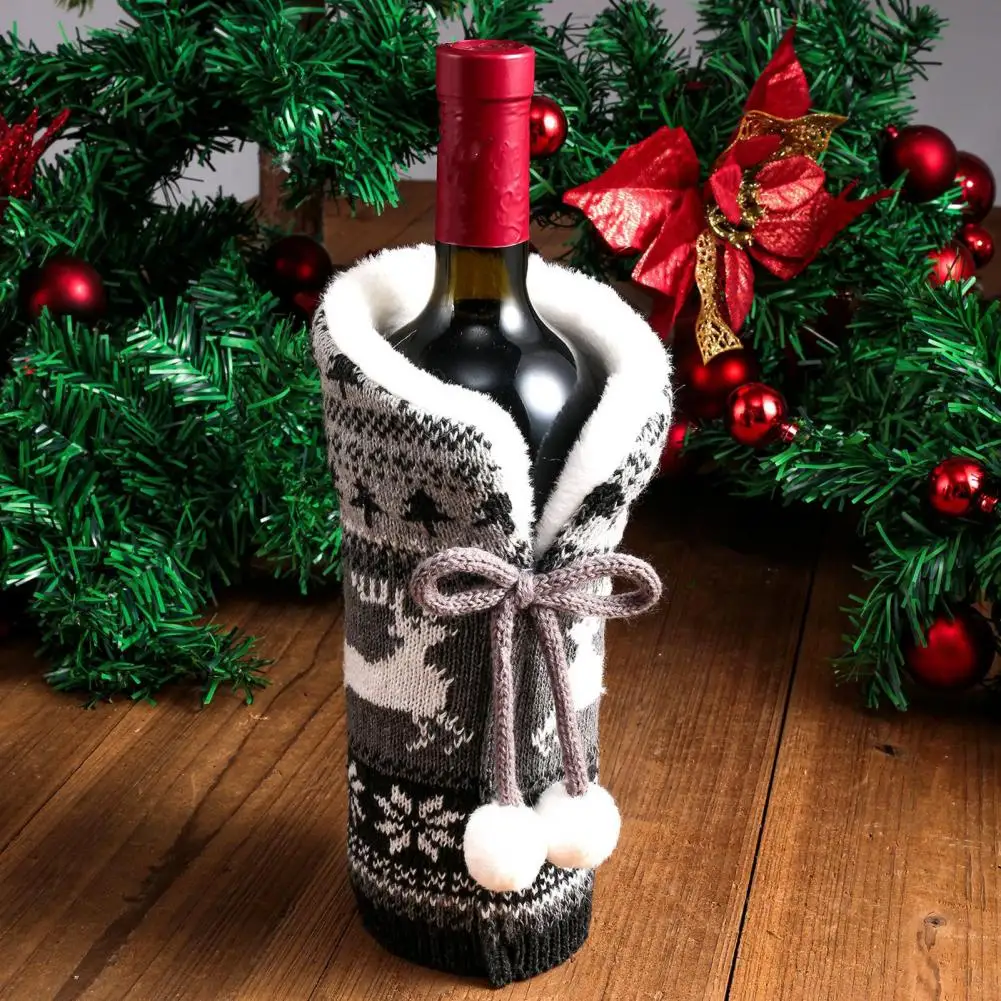 

Wine Bottle Decoration Wine Bottle Costume Festive Wine Bottle Covers Santa Claus Snowman Designs for Christmas Home Decor Gift