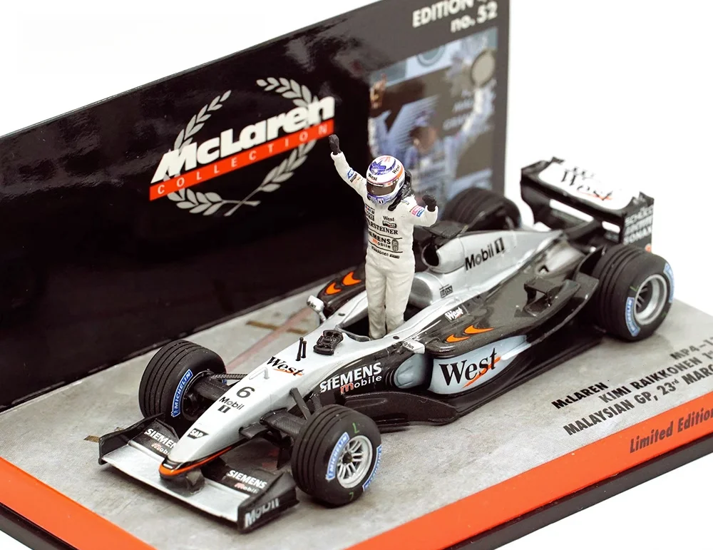 MINICHAMPS 1:43 F1 MP4-17D KIMI 2003 Malaysia Simulation Limited Edition Alloy Metal Static Car Model Toy Gift 
MINICHAMPS 1:43 F1 MP4-17D KIMI 2003 Malaysia Simulation Limited Edition Alloy Metal Static Car Model Toy Gift