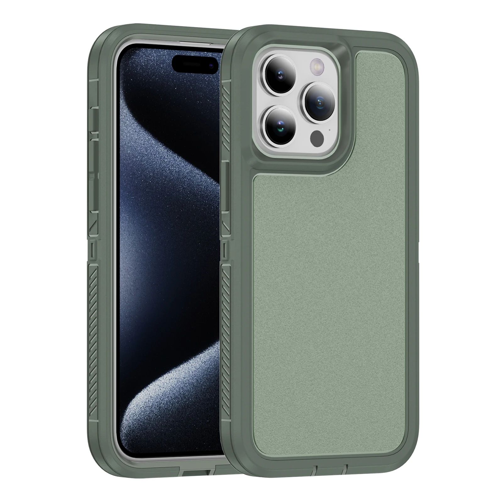 

Shockproof Frosted Matte Hard Case, Anti-Slip Hybrid Heavy Duty Rugged Phone Cover, For iPhone 15 Pro Max, 14, 13, 12, 11