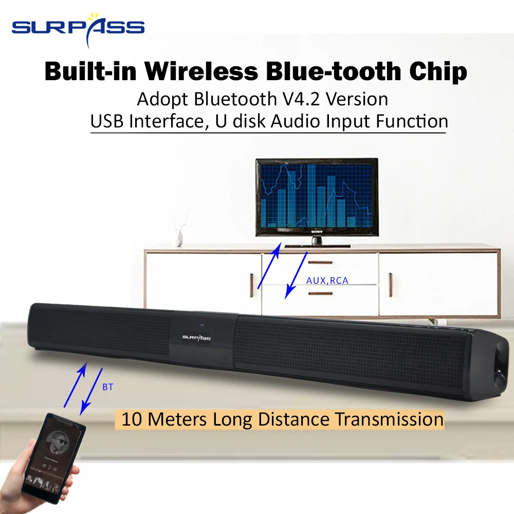 Portable Wireless Subwoofer Speaker Bluetooth-compatible TV Soundbar Wired Surround Stereo Bass Sound Bar Computer Home Theater
Portable Wireless Subwoofer Speaker Bluetooth-compatible TV Soundbar Wired Surround Stereo Bass Sound Bar Computer Home Theater