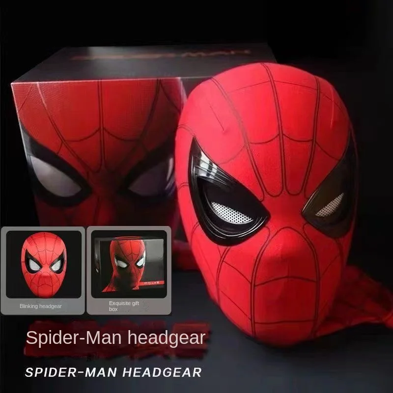 

Marvel peripherals Spider-Man headgear, movable eye blinking mask helmet, role-playing costumes, props, creative toys and gifts