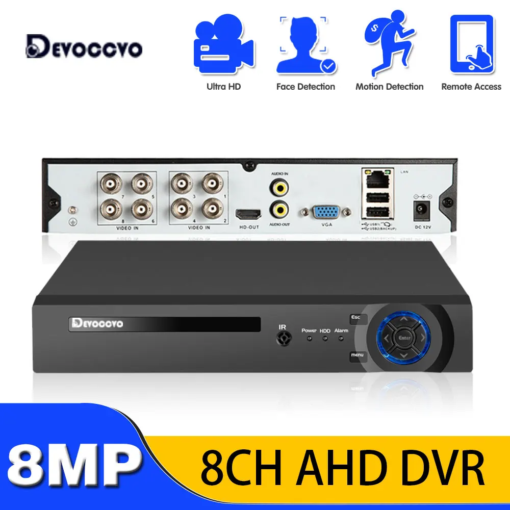 

Face Detection H.265+ 4CH 8CH 8MP AHD DVR Hybrid Video Recorder Support 4K 5MP 4MP 2MP AHD IP Camera CCTV Home Security System