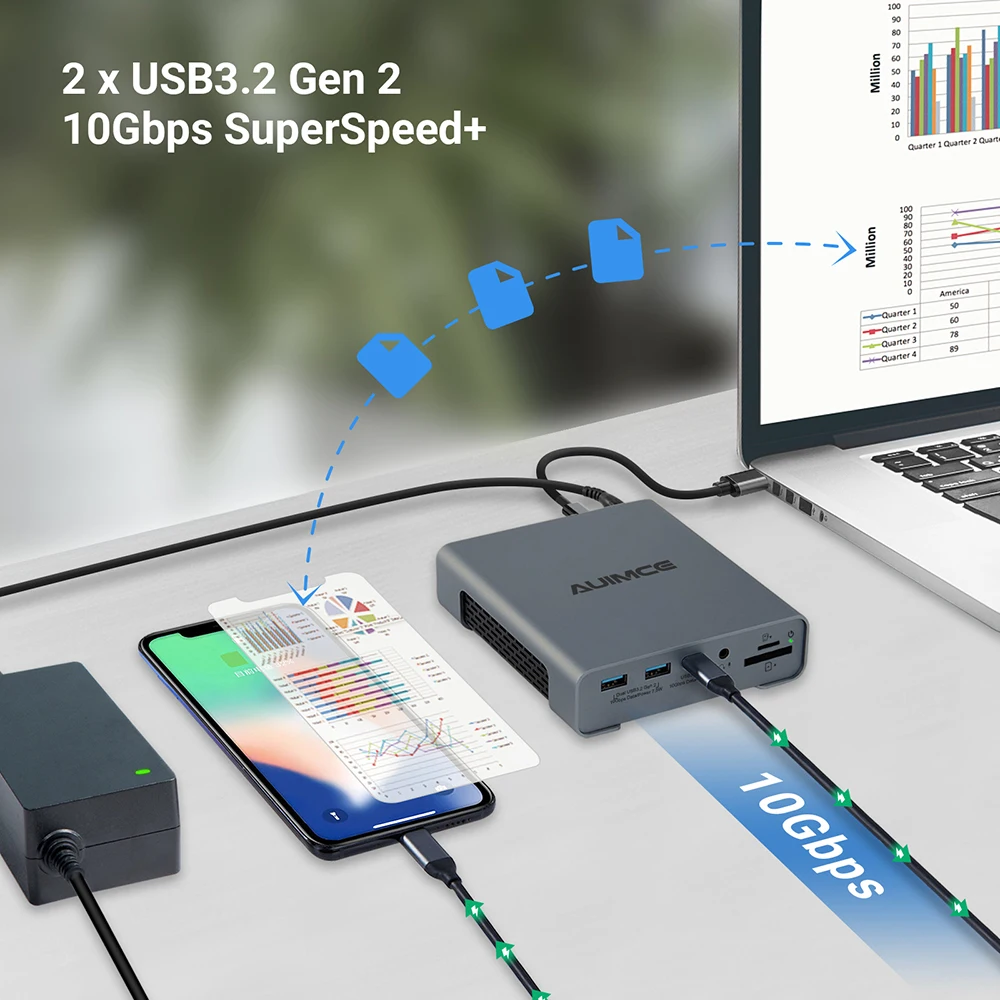 

16-in-1 USB C Docking Station Dual HDMI DP USB 3.0 3.2 SD/TF RJ45 Ethernet Audio PD for Mac iPad Laptop Three Channels 4K 60HZ