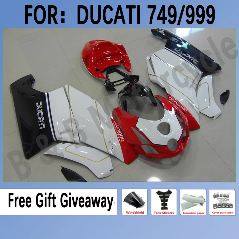 

Motorcycle ABS Injection Fairing Kit for DUCATI 749 749R 999 2003-2004 fairings for 749 999 03 04 Bodywork set Red White