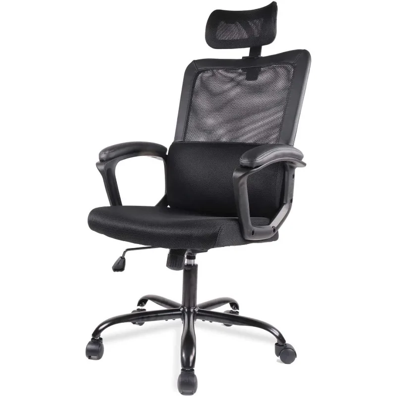 

Офисный стул, эргономичный сетчатый офисный стул с высокой спинкой, компьютерный стул с регулируемым подголовником, поддержкой поясницы, функцией наклона