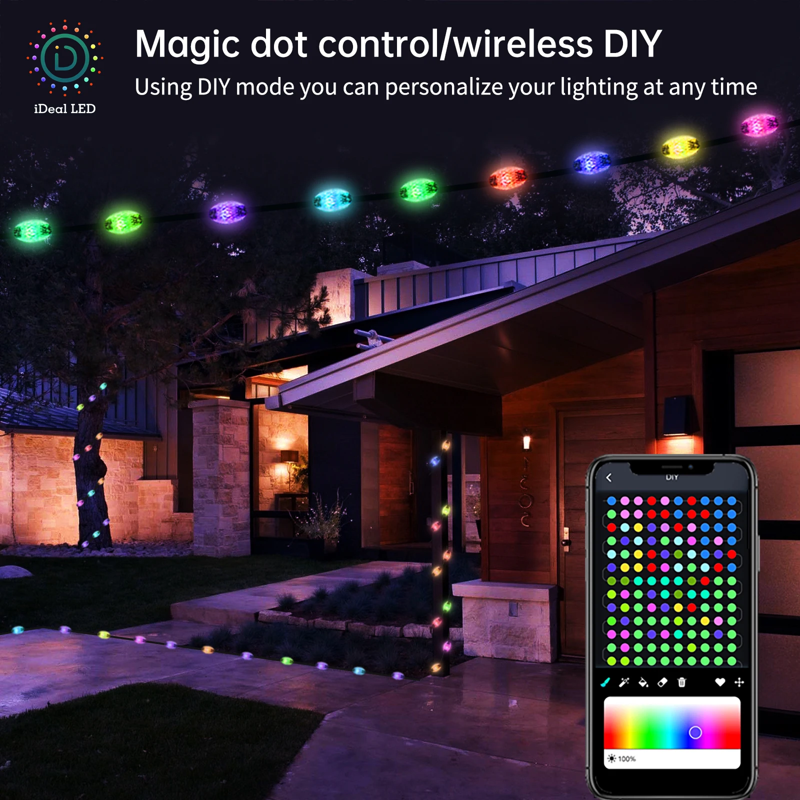 

WS2812B Bluetooth LED String Fairy Lights Dreamcolor RGBIC Addressable Party Christmas Lights Wedding Decoration Garland USB 5V