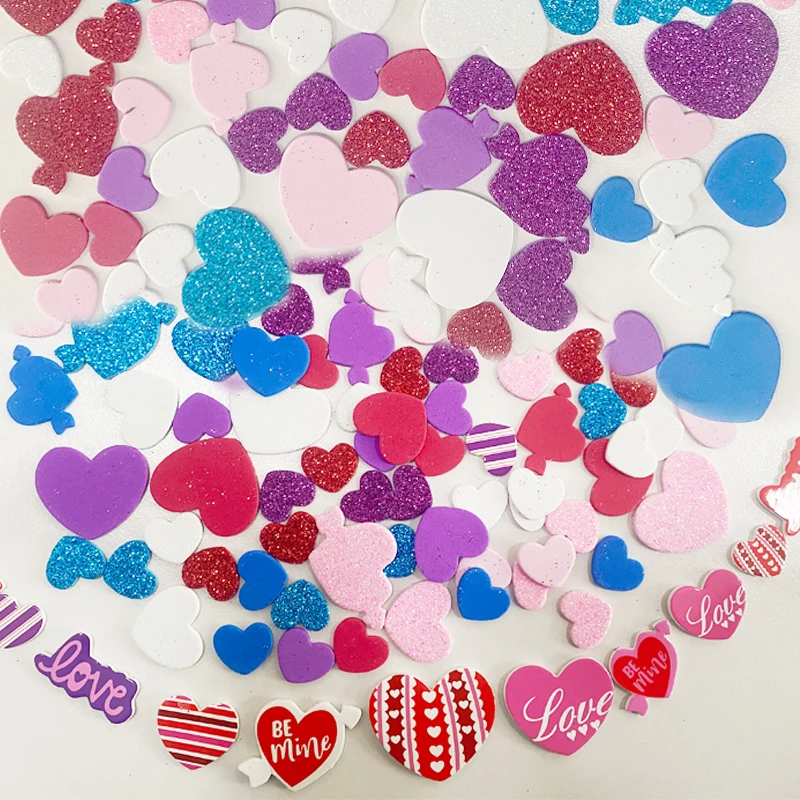 100 Pieces Heart Shaped Valentine's Day Glitter Colorful Foam Self-Adhesive Stickers DIY Greeting Cards Wedding Party Supplies
100 Pieces Heart Shaped Valentine's Day Glitter Colorful Foam Self-Adhesive Stickers DIY Greeting Cards Wedding Party Supplies