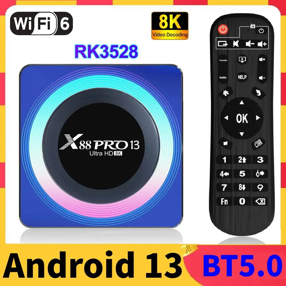 Новинка 2024, ТВ-приставка, Android 13,0, медиаплеер RK3528, четырехъядерный, Cortex-A53 8K, видео, Wifi6, BT5.0, X88 Pro, 13, Android 13, ТВ-приставка
Новинка 2024, ТВ-приставка, Android 13,0, медиаплеер RK3528, четырехъядерный, Cortex-A53 8K, видео, Wifi6, BT5.0, X88 Pro, 13, Android 13, ТВ-приставка