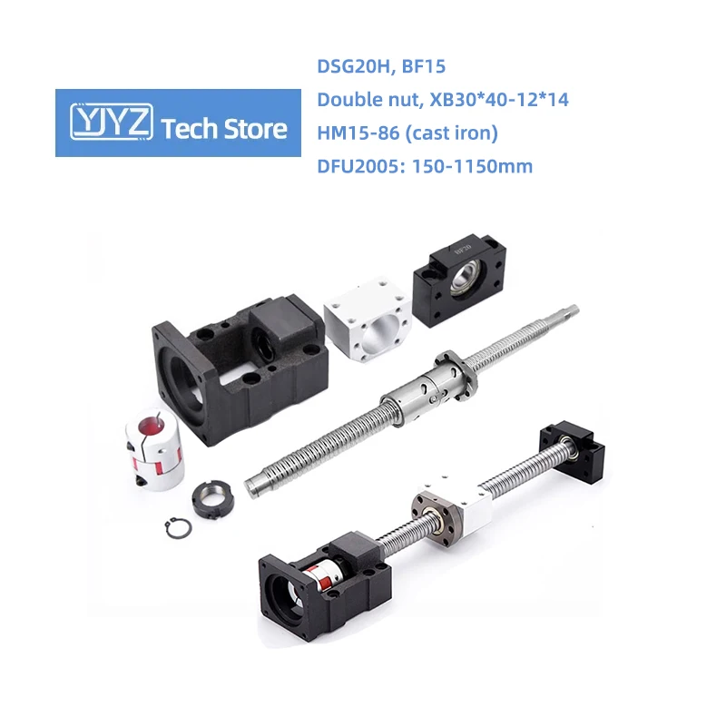High-Precision C7 C5 Ball Screw DFU2005 With Double Nut Length 150-1150mm HM15-86(Cast Iron) BF15 DSG20H Coupling 30*40-12*14mm
High-Precision C7 C5 Ball Screw DFU2005 With Double Nut Length 150-1150mm HM15-86(Cast Iron) BF15 DSG20H Coupling 30*40-12*14mm