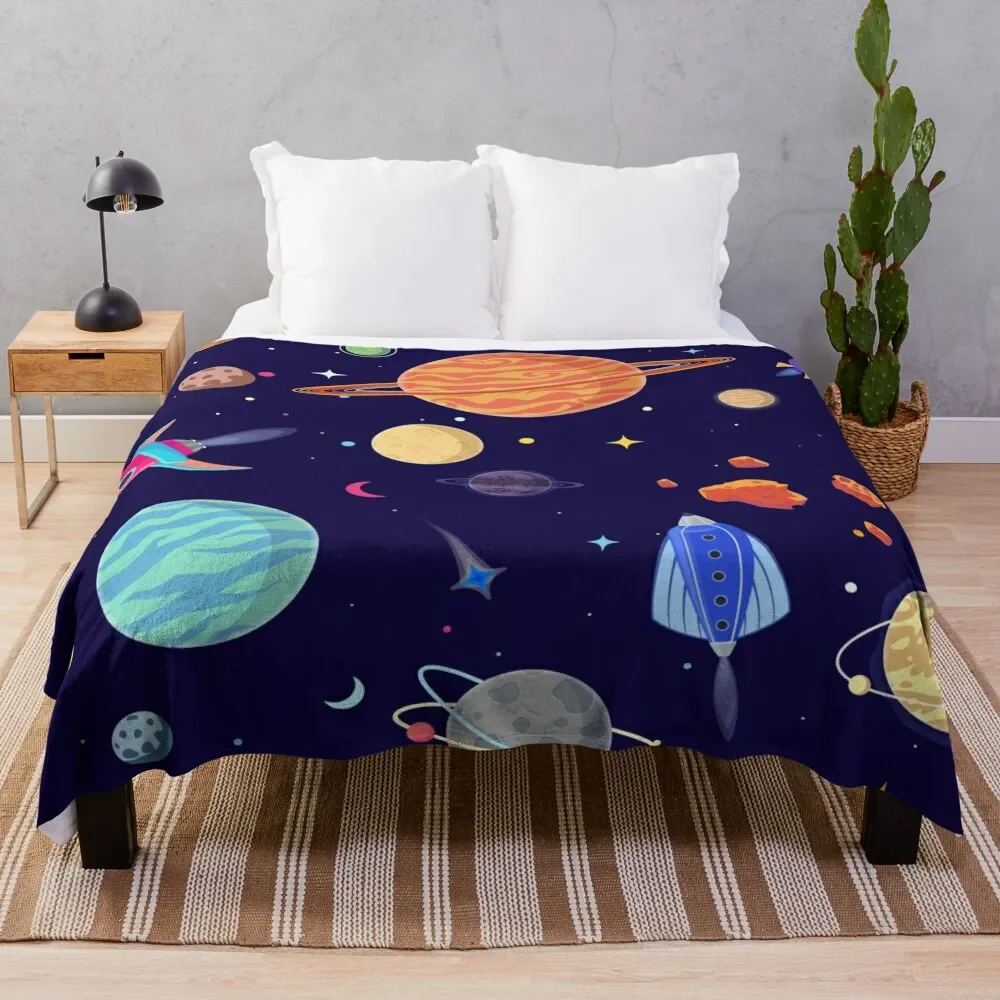 

Planets Pattern Throw Blanket Sleeping Bag Warm Plaid on the sofa Blankets Sofas Of Decoration Blankets