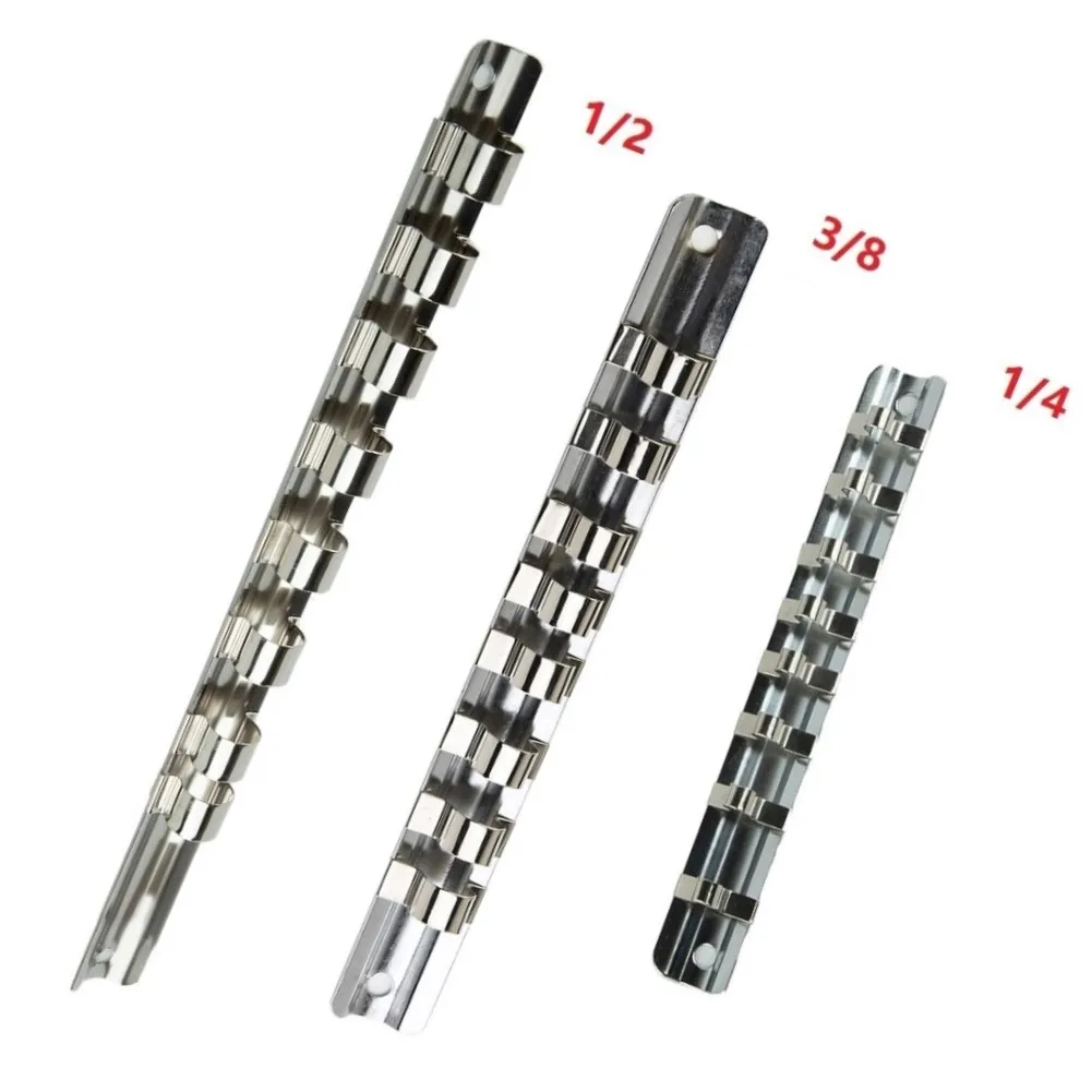 Socket Storage Rack 1/4" Or 3/8" Or 1/2" With 8 Clips Drive Socket Rails Holder Tools Organizer 150/190/260mm Length
Socket Storage Rack 1/4" Or 3/8" Or 1/2" With 8 Clips Drive Socket Rails Holder Tools Organizer 150/190/260mm Length