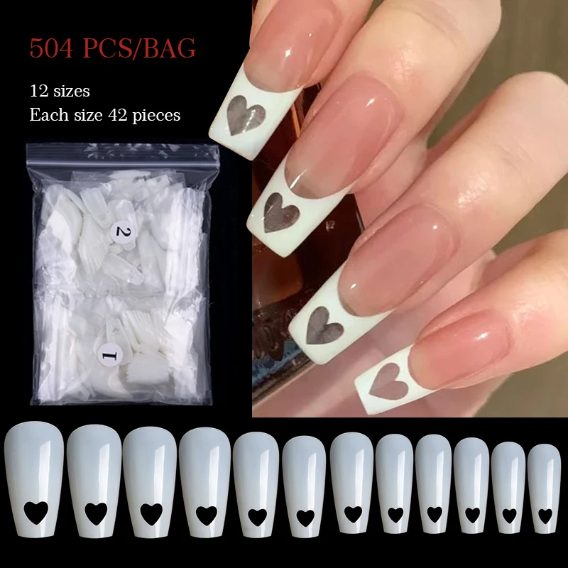 504pcs Heart Hole Extension False Nails Art Tip Acrylic Fake Finger Sculpted Full Cover Press On Nails Manicures Supplies Tool
504pcs Heart Hole Extension False Nails Art Tip Acrylic Fake Finger Sculpted Full Cover Press On Nails Manicures Supplies Tool